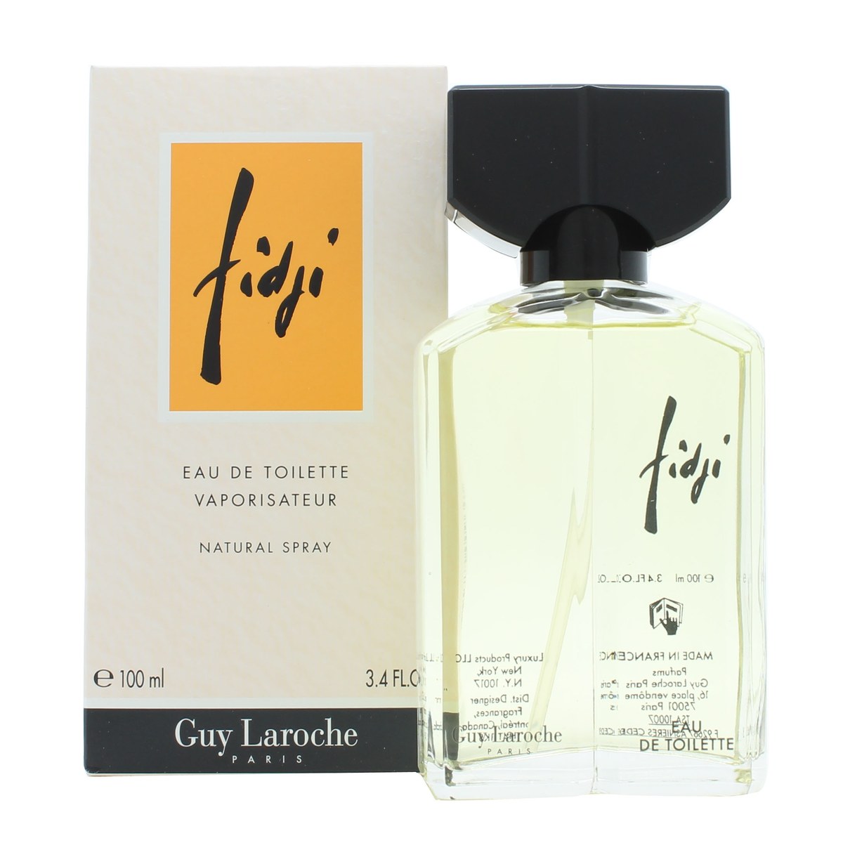 Guy Laroche Fidji Eau De Toilette 100ml fra Guy Laroche 100 ml flakon i klart glas med gylden rund prop og enkelt etiket