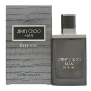 Jimmy Choo Man Intense Eau De Toilette, Jimmy Choo, 50 ml – sort glasflaske med mørkegråt låg og krokodillepræget stribe