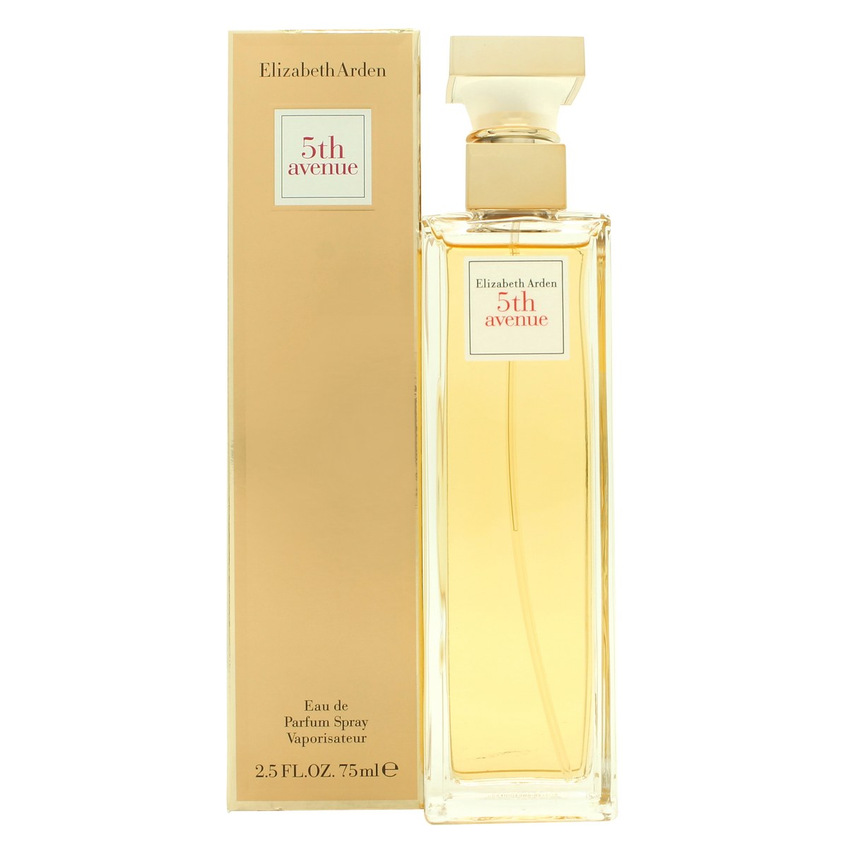 Elizabeth Arden Fifth Avenue Eau de Parfum 75 ml fra Elizabeth Arden i slank glasflakon med gylden væske og guldfarvet låg