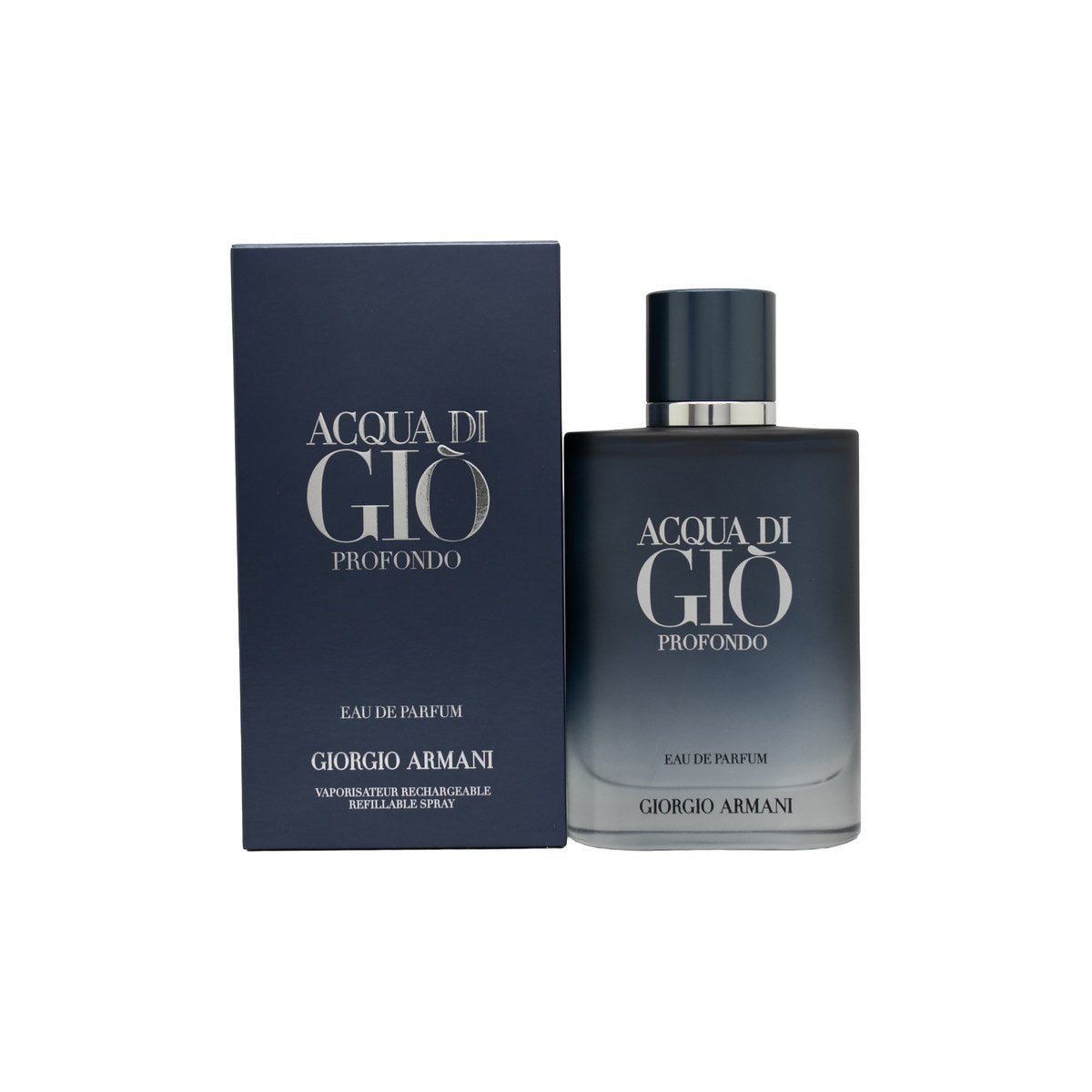 Giorgio Armani Acqua di Giò Profondo Eau de Parfum 100 ml – mørkeblå mat glasflaske med sort hætte