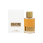 Tom Ford Bois Pacifique Eau De Parfum, Tom Ford 100 ml, rektangulær flakon i røgblåt glas med beige etiket og brunt låg