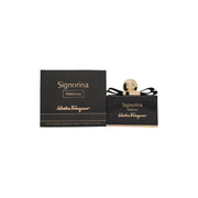 Salvatore Ferragamo Signorina Misteriosa Eau De Parfum, Ferragamo 100 ml, sort glasflaske med guldkugle og sorte bånd
