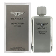 Bentley Momentum Intense Eau de Parfum 100 ml Bentley mørk glasflakon med sølvramme og sort låg, maskulint design