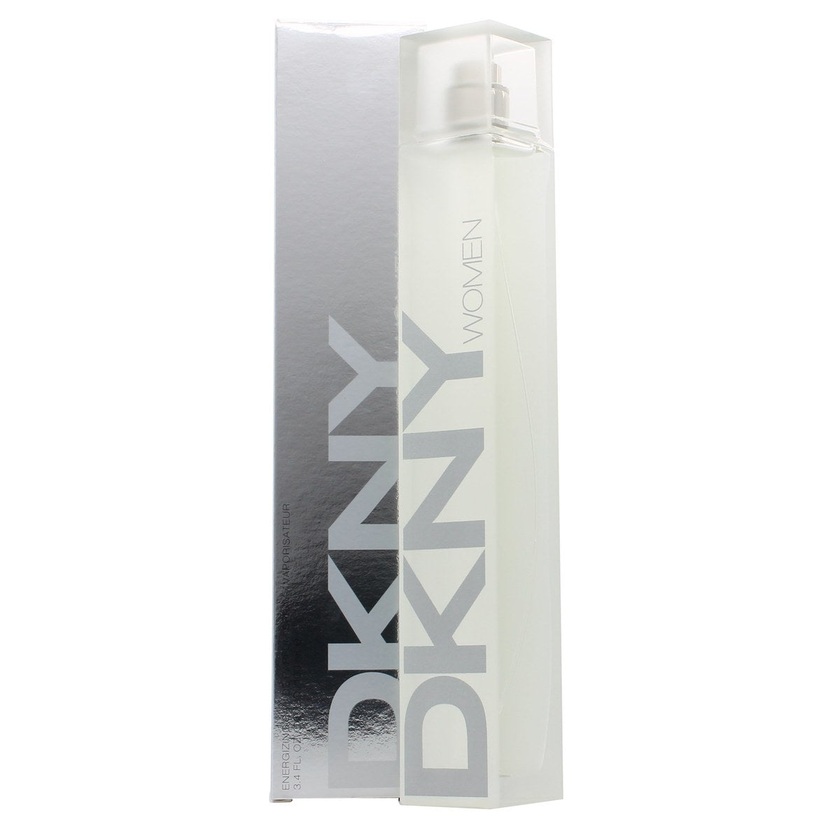 DKNY Energizing Eau de Parfum 100ml fra DKNY i slank klar glasflakon med lysegrøn duft og sølvfarvet rund hætte