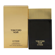 Tom Ford Noir Extreme Parfum Eau De Parfum 100 ml, mørk ravfarvet rillet flaske med gylden firkantet hætte og diskret etikette