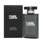 Karl Lagerfeld for Him Eau de Toilette, Karl Lagerfeld, 100 ml – mat sort rektangulær flakon med sort låg og præget logo