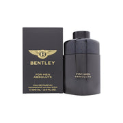 Bentley For Men Absolute Eau de Parfum 100 ml fra Bentley, mørk ravfarvet firkantet glasflaske med sølvkappe og robust udtryk