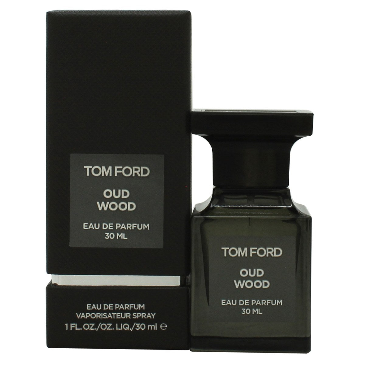 Tom Ford Private Blend Oud Wood Eau de Parfum 30 ml fra Tom Ford i mørkebrun rektangulær flakon med guldetiket og sort låg