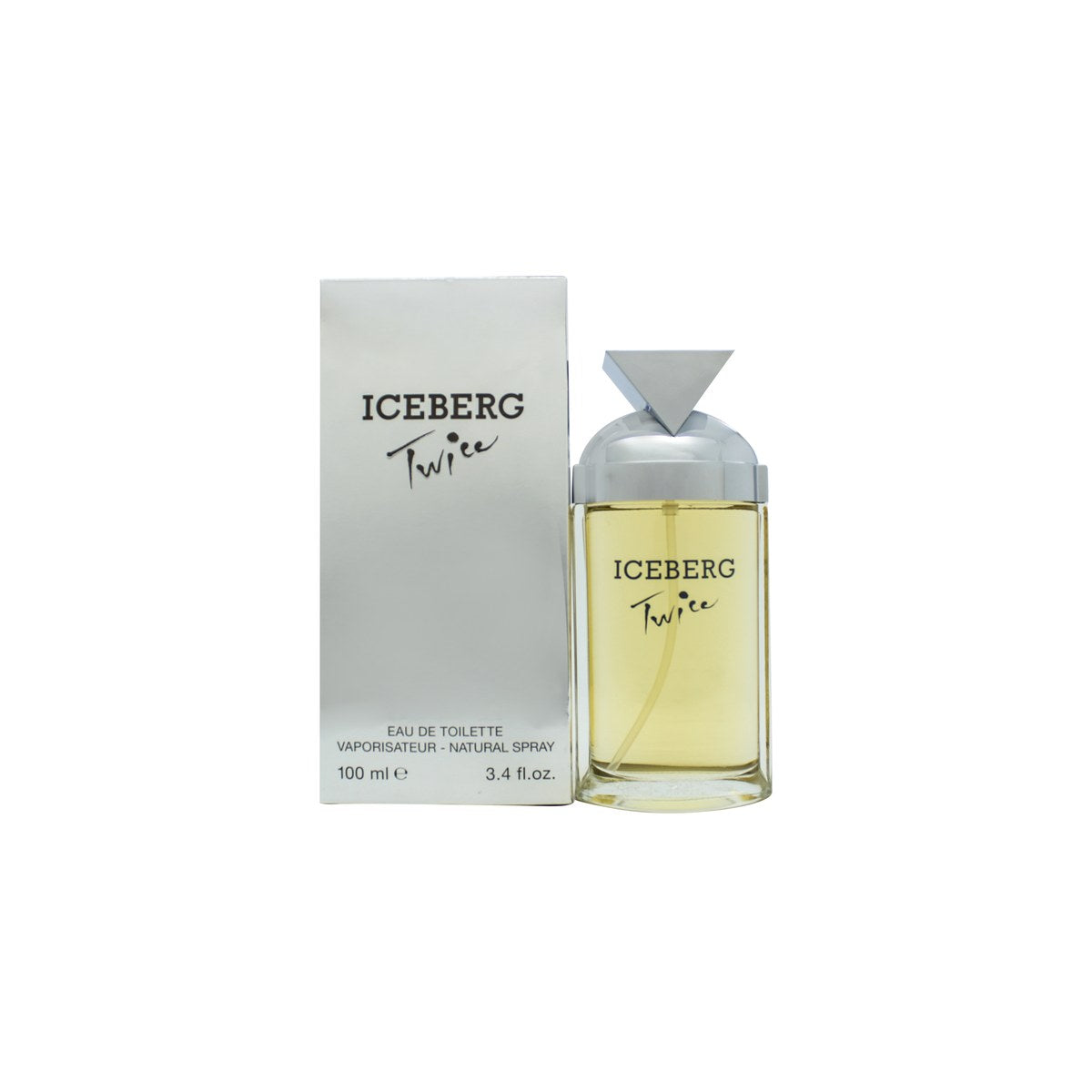 Iceberg Twice Eau de Toilette 100 ml fra Iceberg – klar glasflaske med frostet finish og sølvgrå kork