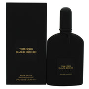 Tom Ford Black Orchid Eau De Toilette, Tom Ford, 50 ml – sort riflet glasflaske med gylden logoplade og elegant, mørkt udtryk