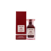 Tom Ford Lost Cherry Eau De Parfum Tom Ford 50 ml, kvadratisk dybrød glasflaske med klar etiket og matchende låg