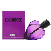 Diesel Loverdose Eau de Parfum 30 ml, hjerteformet lilla glasflakon med facetslebet design og sølvdetaljer.