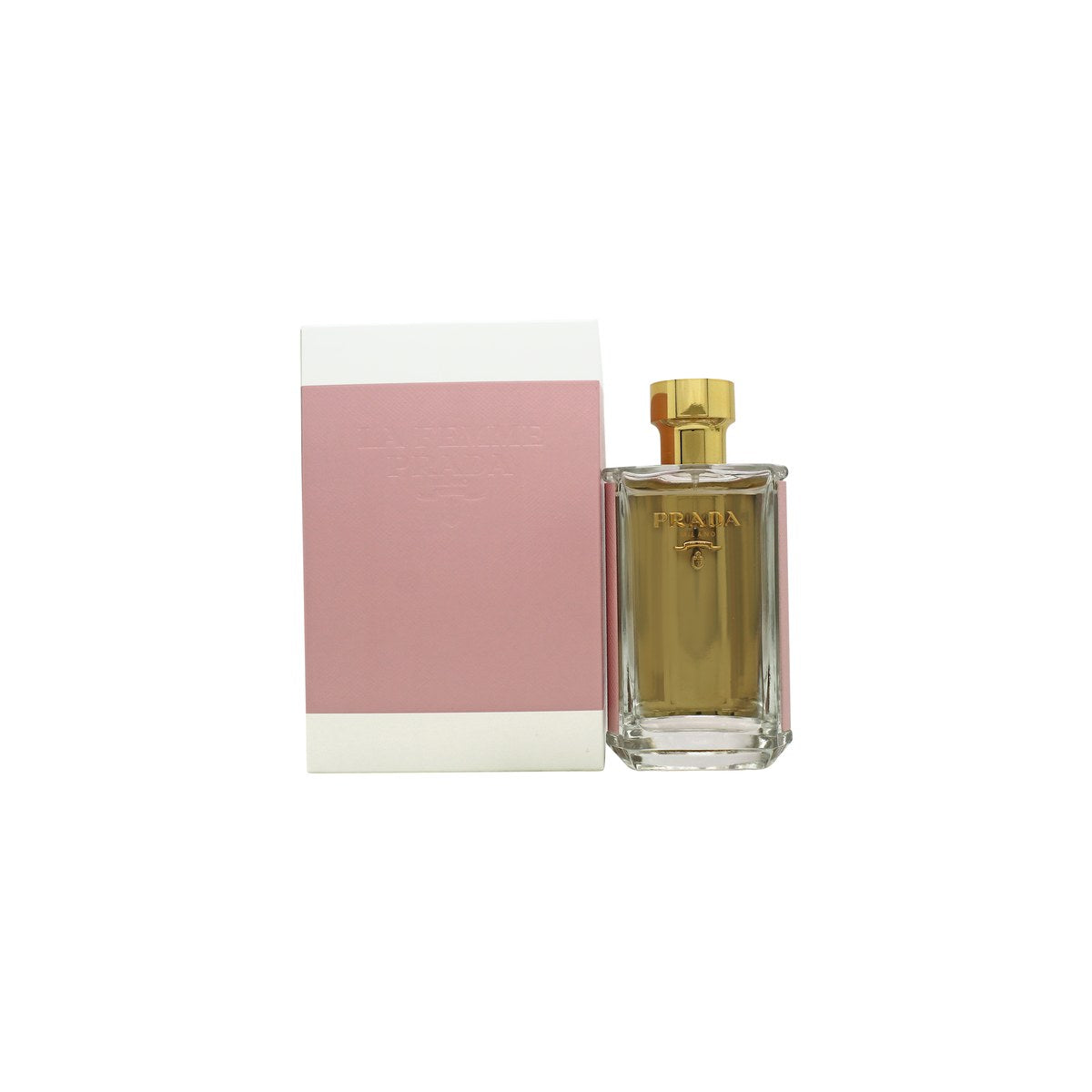 Prada La Femme L'Eau Eau de Toilette 100 ml fra Prada, lyserød oval glasflakon med gyldent logo og sølvhals