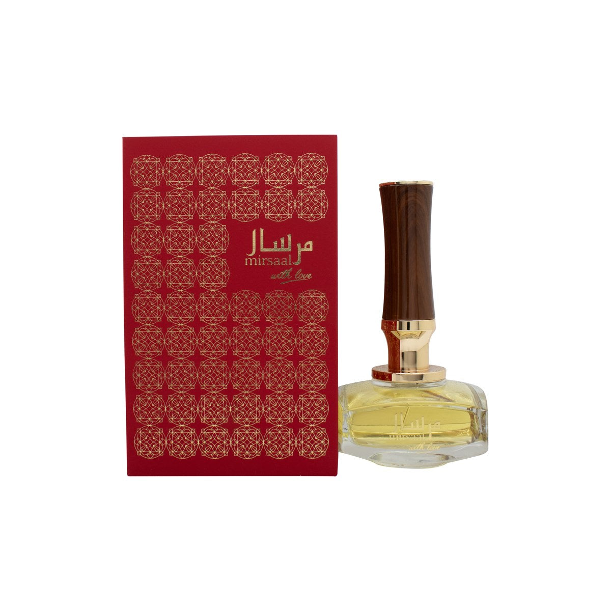 Afnan Mirsaal With Love Eau de Parfum 90 ml, rosa glasflakon med gyldent låg og blødt, romantisk udtryk