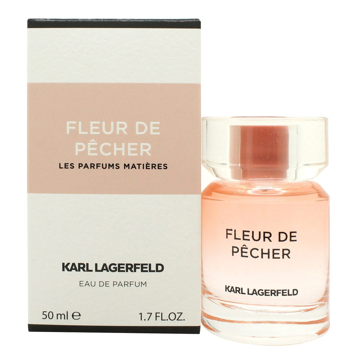 Karl Lagerfeld Fleur De Pecher Eau De Parfum 50 ml fra Karl Lagerfeld i lys rosa flakon med sort låg og klare linjer