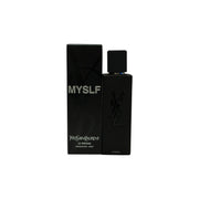 Yves Saint Laurent MYSLF Le Parfum 60 ml – mørk, blank glasflakon med sort kantet låg og minimalistisk logo.