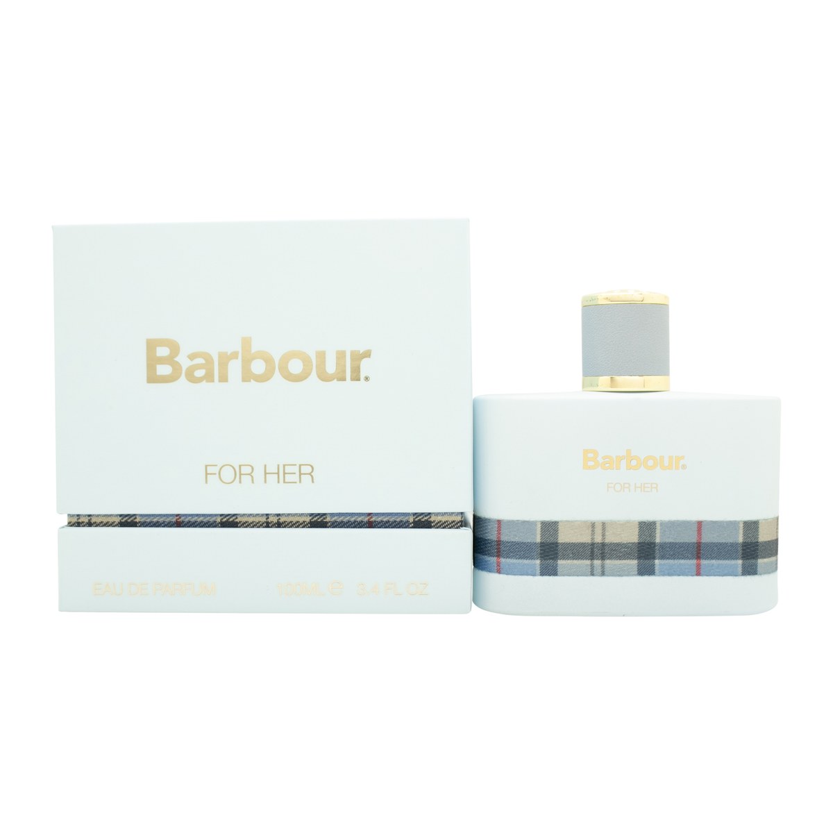 Barbour Coastal For Her Eau de Parfum 100ml, Barbour 100 ml klar glasflaske med sølv låg og lyseblå maritime detaljer