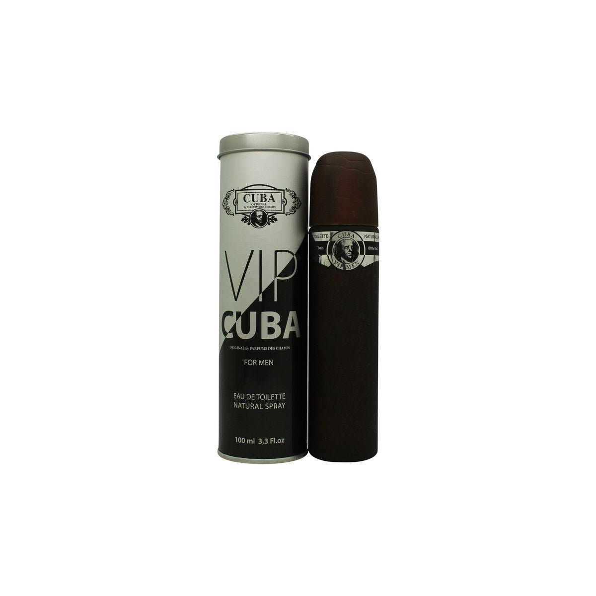 Cuba VIP for Men Eau de Toilette 100ml fra Cuba 100 ml cigarformet guldfarvet flakon med sorte og røde detaljer.