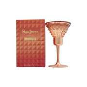 Pepe Jeans For Her Eau de Parfum 50 ml – cocktailformet glasflaske med rosa duft og metallisk blå shakerlåg