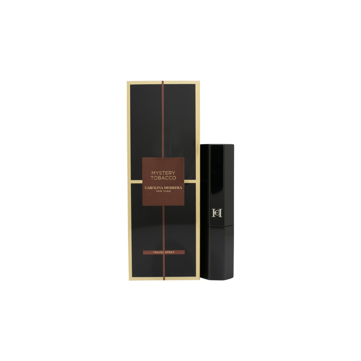 Carolina Herrera Mystery Tobacco Eau de Parfum, Carolina Herrera 20 ml – mørk glasflakon med gylden låg og enkel etikette