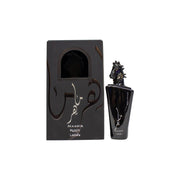 Lattafa Maahir Black Edition Eau de Parfum 100 ml fra Lattafa – sort, matt sort flakon med hesteemblem og kantet design.
