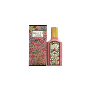 Gucci Flora Gorgeous Gardenia Intense Eau De Parfum Gucci 50 ml i pink glasflaske med blomsterprint og sort firkantet låg