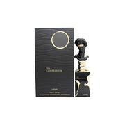 Lattafa His Confession Eau de Parfum 100 ml fra Lattafa – mørk flakon i sort glas med gyldent logo og kantet design.