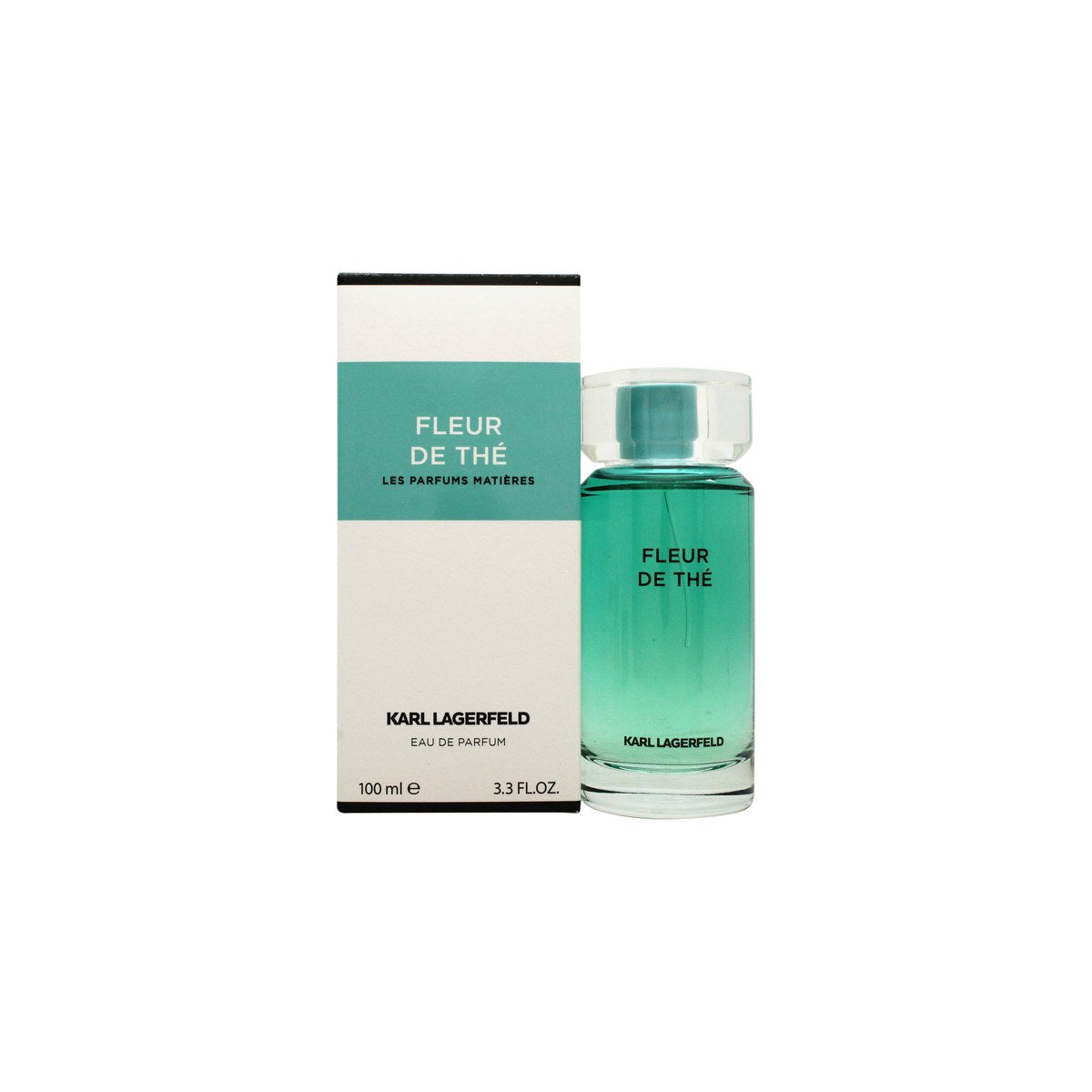 Karl Lagerfeld Fleur de Thé Eau de Parfum, Karl Lagerfeld, 100 ml – lyserød glasflakon med sort låg og enkel etiket