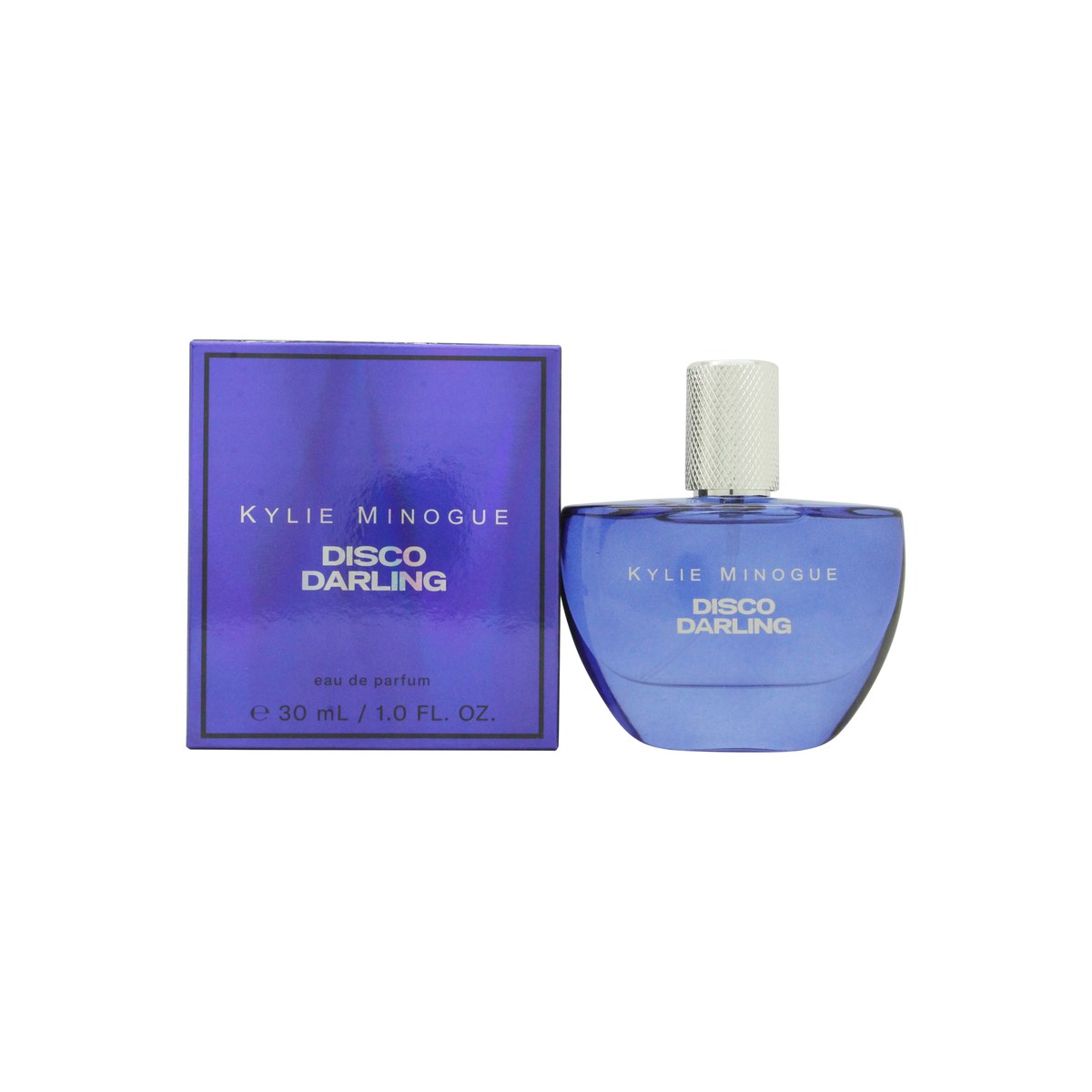 Kylie Minogue Disco Darling Eau de Parfum 30 ml, rund pink flakon med facetslebet glas og sølvfarvet låg