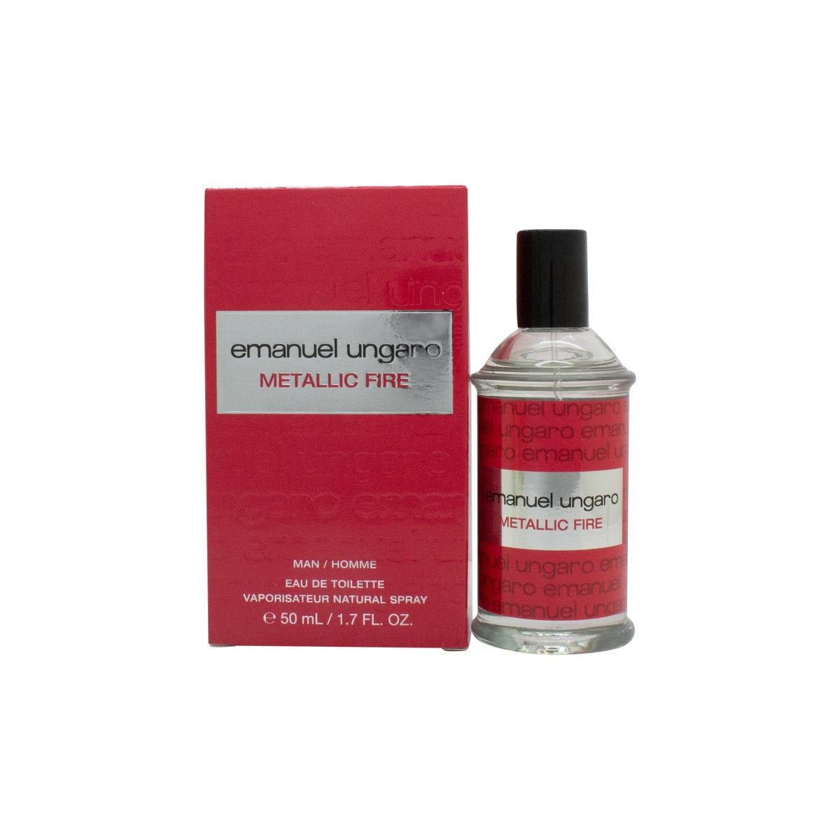 Emanuel Ungaro Metallic Fire Men Eau de Toilette 50 ml fra Emanuel Ungaro, rød glasflaske med sort hætte og metallisk finish
