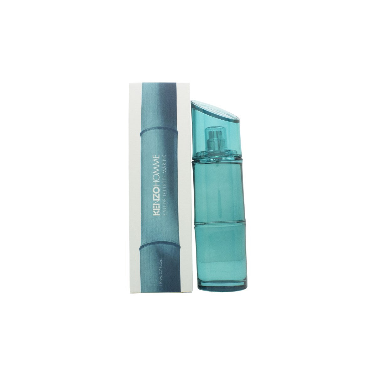 Kenzo Homme Marine Eau De Toilette, Kenzo, 110 ml – transparent blågrøn flaske med slankt design og skråt låg