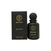 Delroba Parfums Black Mush Eau de Parfum 100 ml, sort firkantet glasflaske med kantet design og mørk hætte