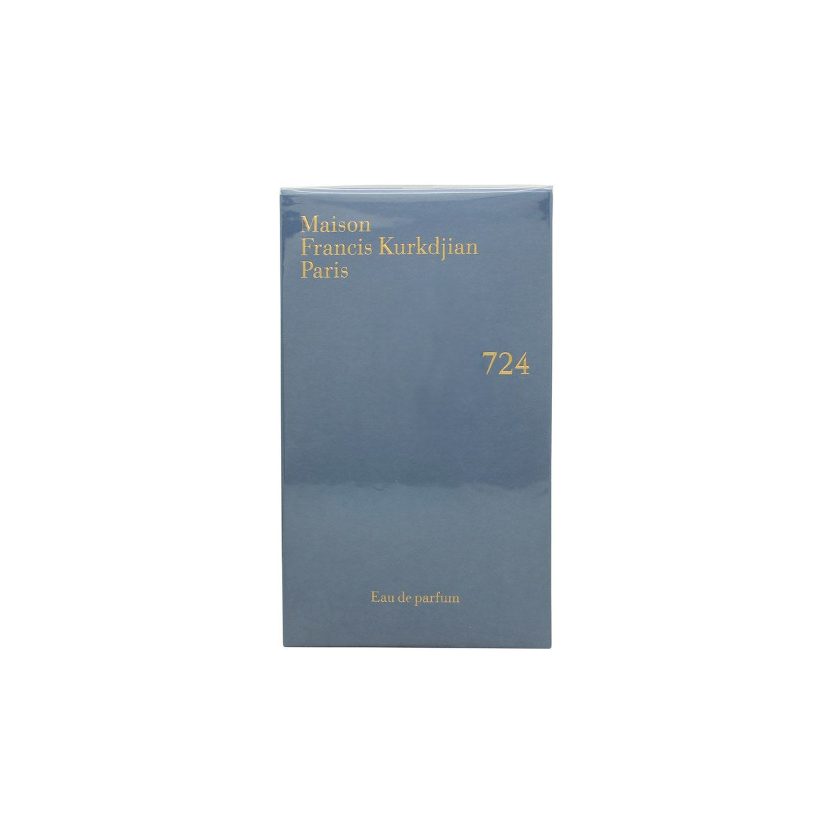 Maison Francis Kurkdjian 724 Eau de Parfum 70 ml – klar rektangulær glasflaske med lyseblå etiket og sølvfarvet låg