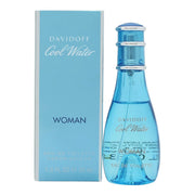 Cool Water Woman Eau De Toilette Davidoff 30 ml lyseblå, buet glasflaske i dråbeform med sølvfarvet låg og maritim lethed
