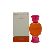 Bvlgari Allegra Passeggiata Eau de Parfum 100ml i rektangulær rosa glasflakon med gylden kant og låg