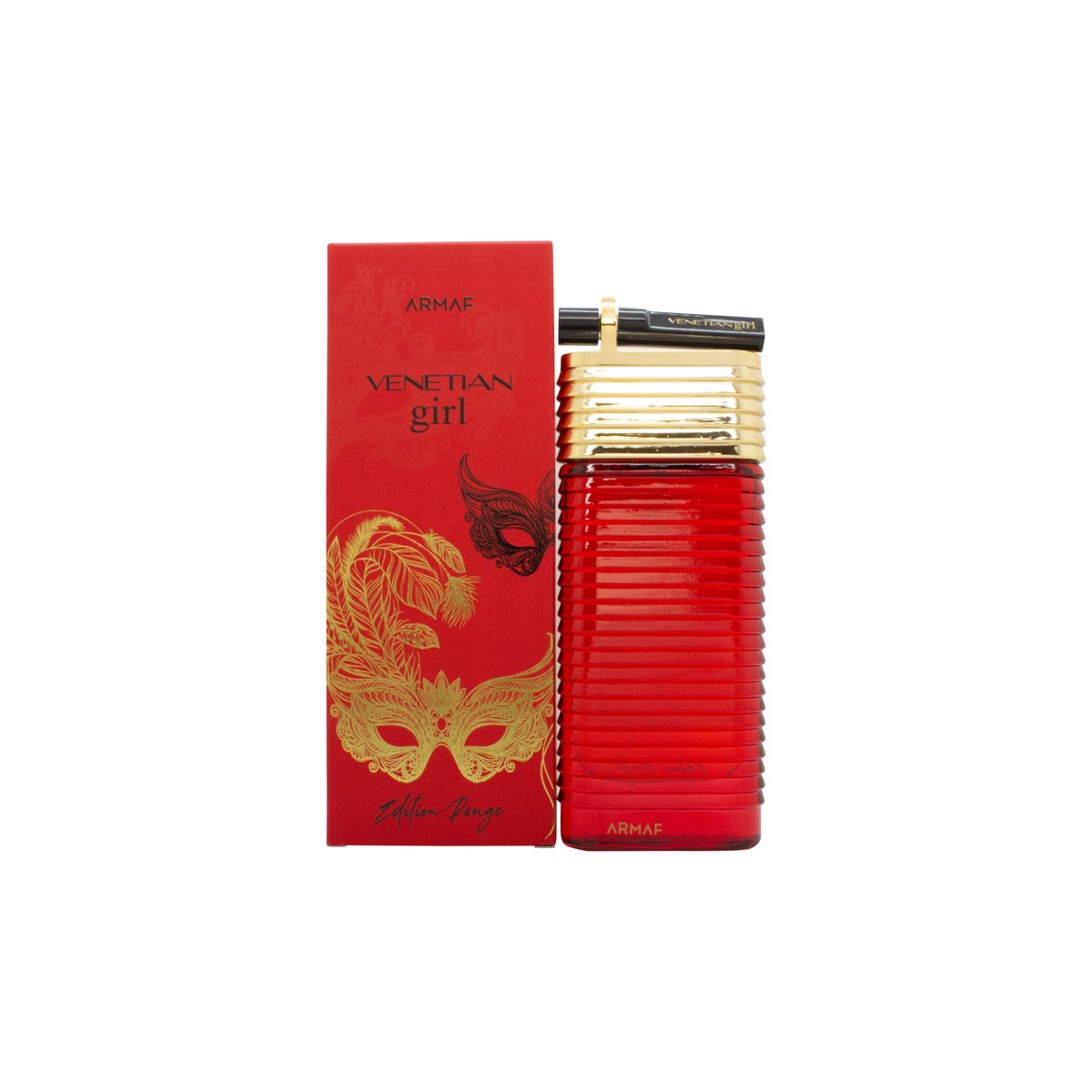 Armaf Venetian Girl Eau De Parfum 100 ml – lyserød glasflaske med guldornamenter og rund krystalprop