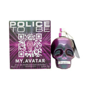 Police To Be My Avatar For Woman Eau De Parfum 75 ml, gennemsigtig lilla kranieformet flaske med glat, futuristisk design