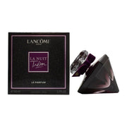 Lancôme La Nuit Trésor Le Parfum Eau de Parfum 50 ml – diamantformet mørklilla flakon med sort rose og satinbånd