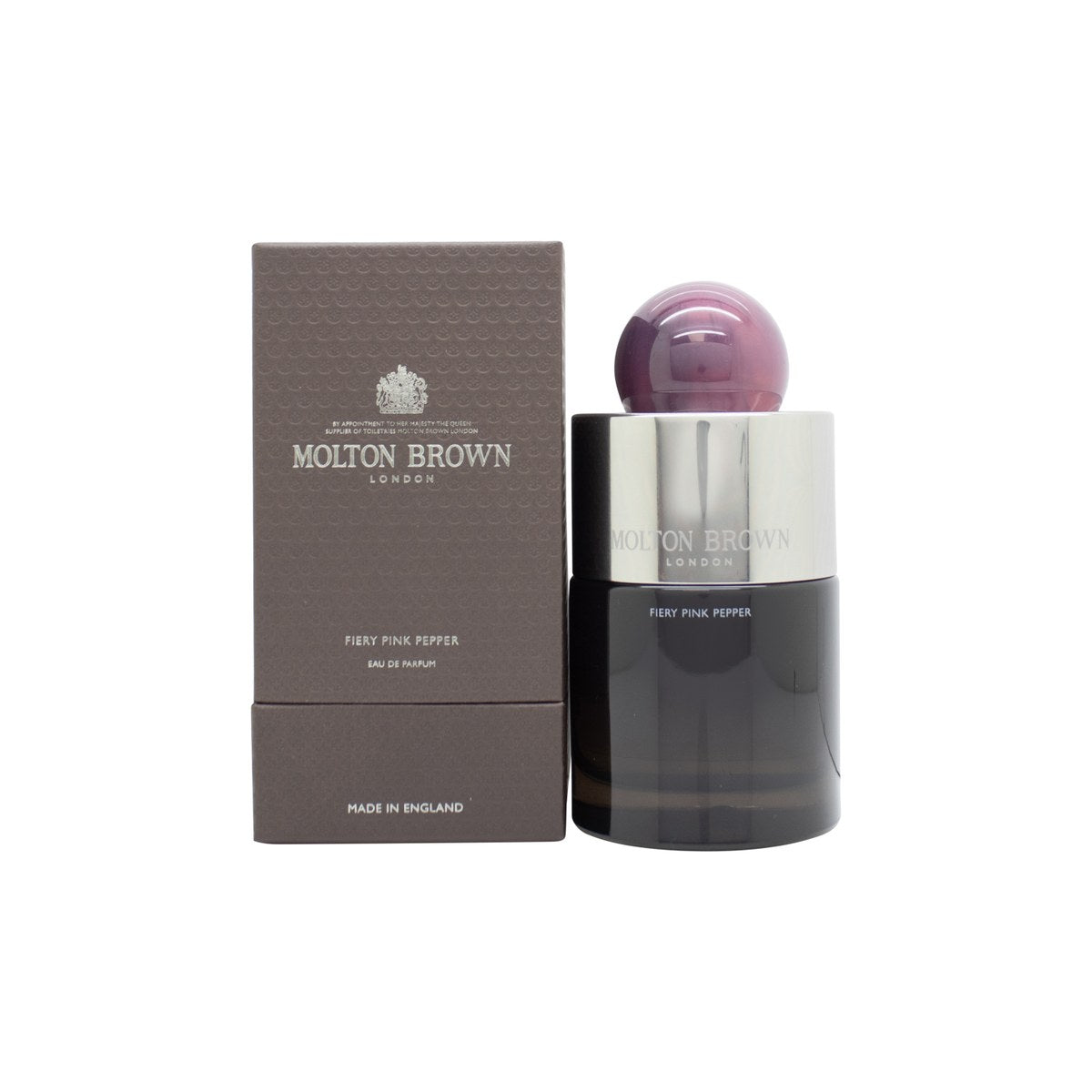 Molton Brown Fiery Pink Pepper Eau de Parfum 100 ml fra Molton Brown, klar glasflaske med rosagylden duft og sølvlåg