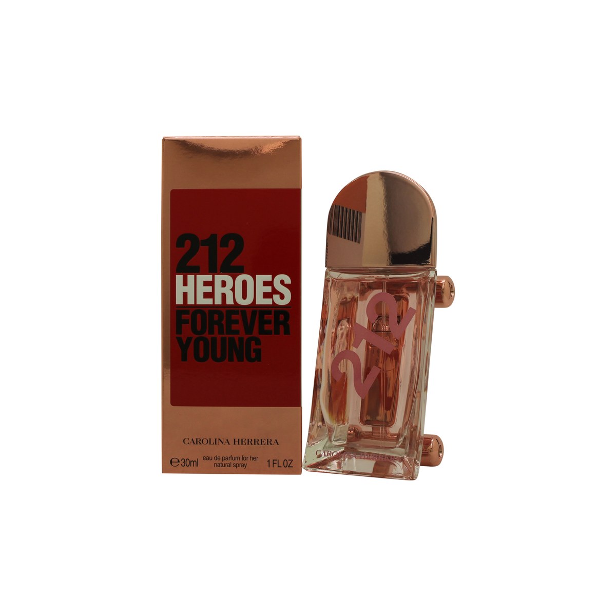 Carolina Herrera 212 Heroes Forever Young Eau de Parfum 30 ml, Carolina Herrera – rosa skateboardflakon med guldhjul