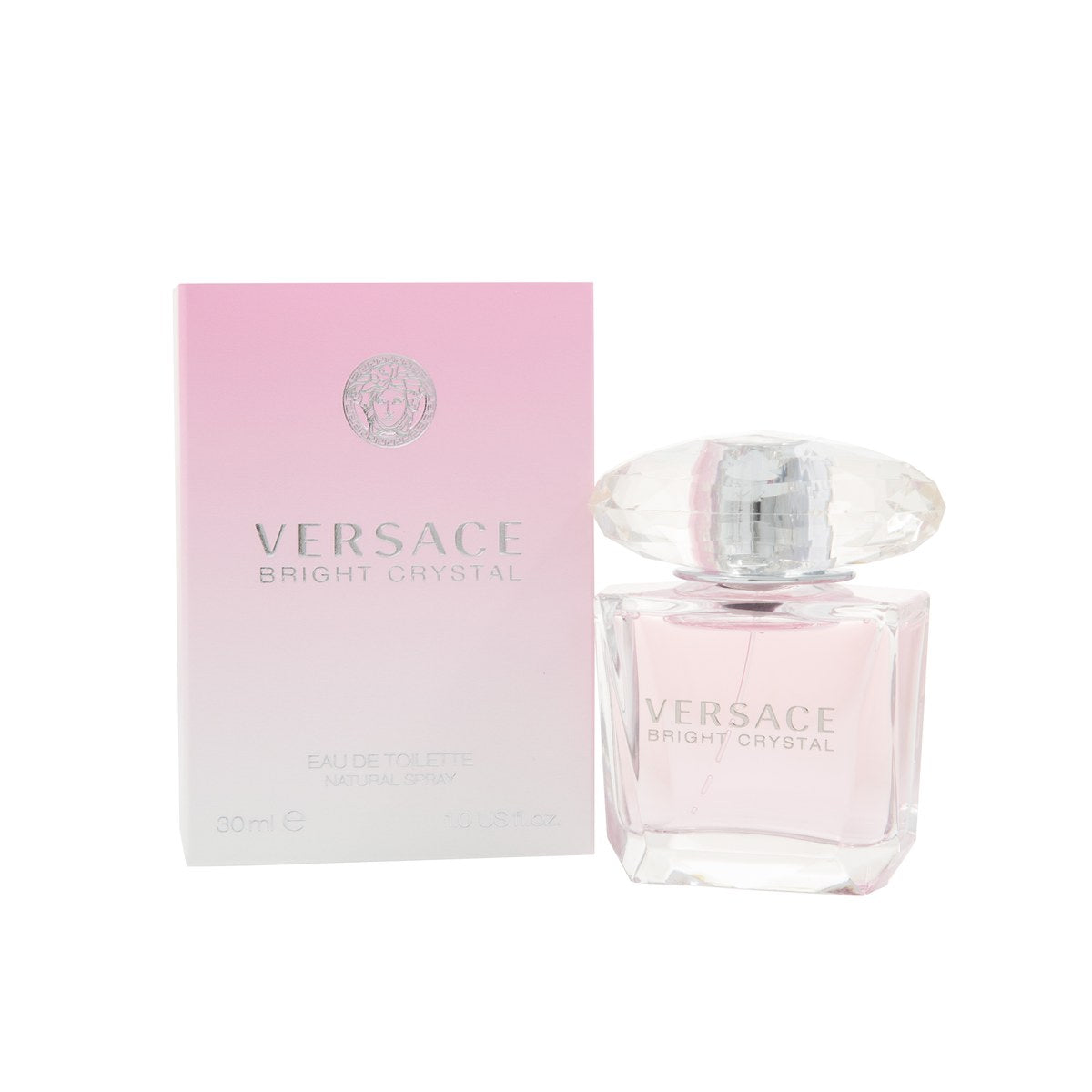 Versace Bright Crystal Eau De Toilette, Versace, 30 ml. Klar glasflaske med lyserød duft, kantet form og diamantlåg