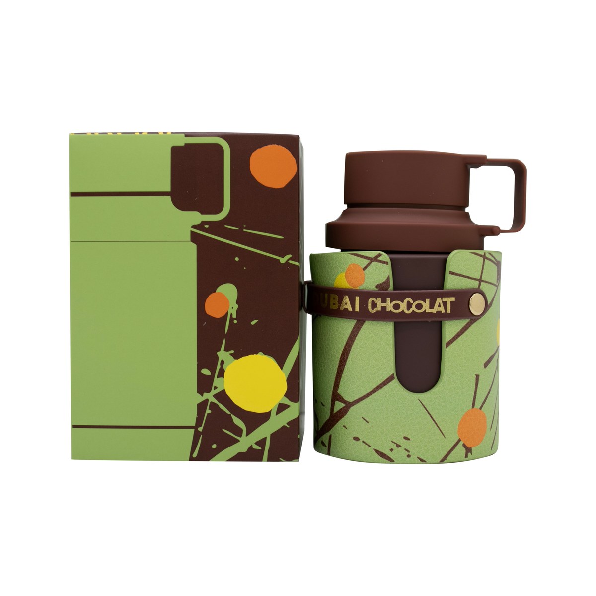 Armaf Odyssey Dubai Chocolat Eau de Parfum 100 ml – mørkebrun flakon med gulddetaljer og firkantet design