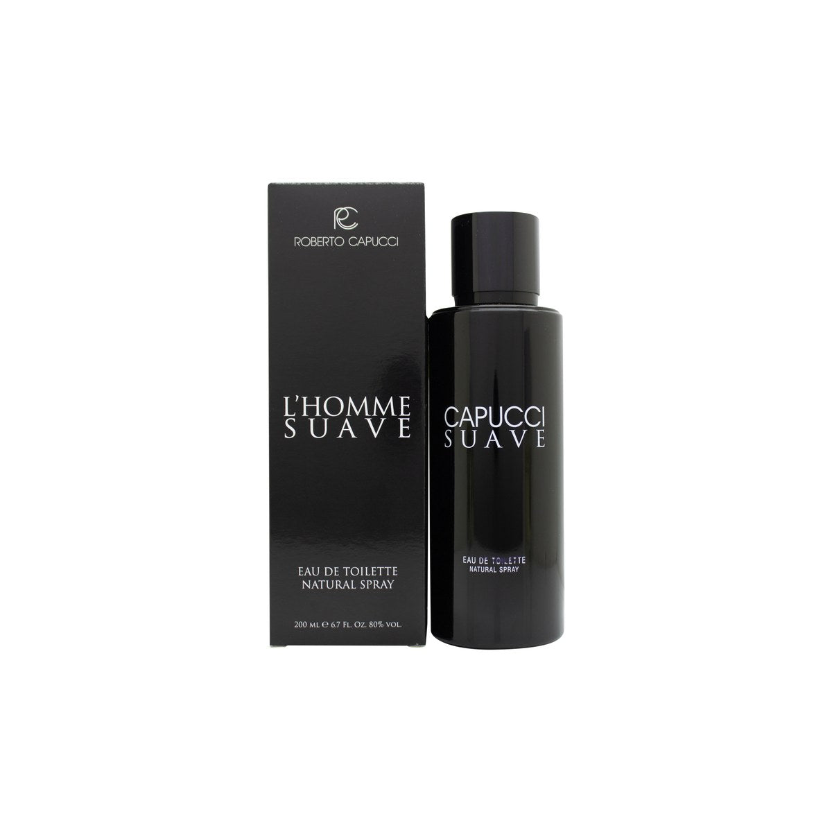 Roberto Capucci L'Homme Suave Eau de Toilette 200 ml fra Roberto Capucci, klar glasflakon med ravfarvet duft og sølv spraytop.