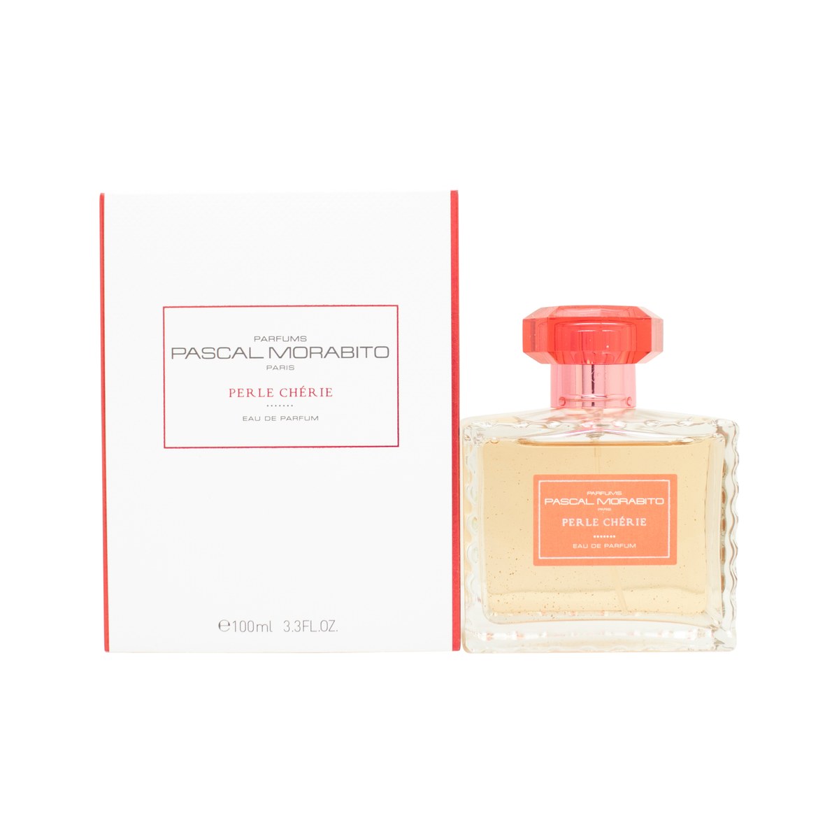 Pascal Morabito Perle Cherie Eau de Parfum 100 ml – rund klar flakon med rosa duft og sølvprop med perledetalje