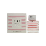 Elle L'Edition Eau de Parfum 100 ml fra Elle – klar rektangulær glasflaske med lyserød duft og sølvfarvet låg