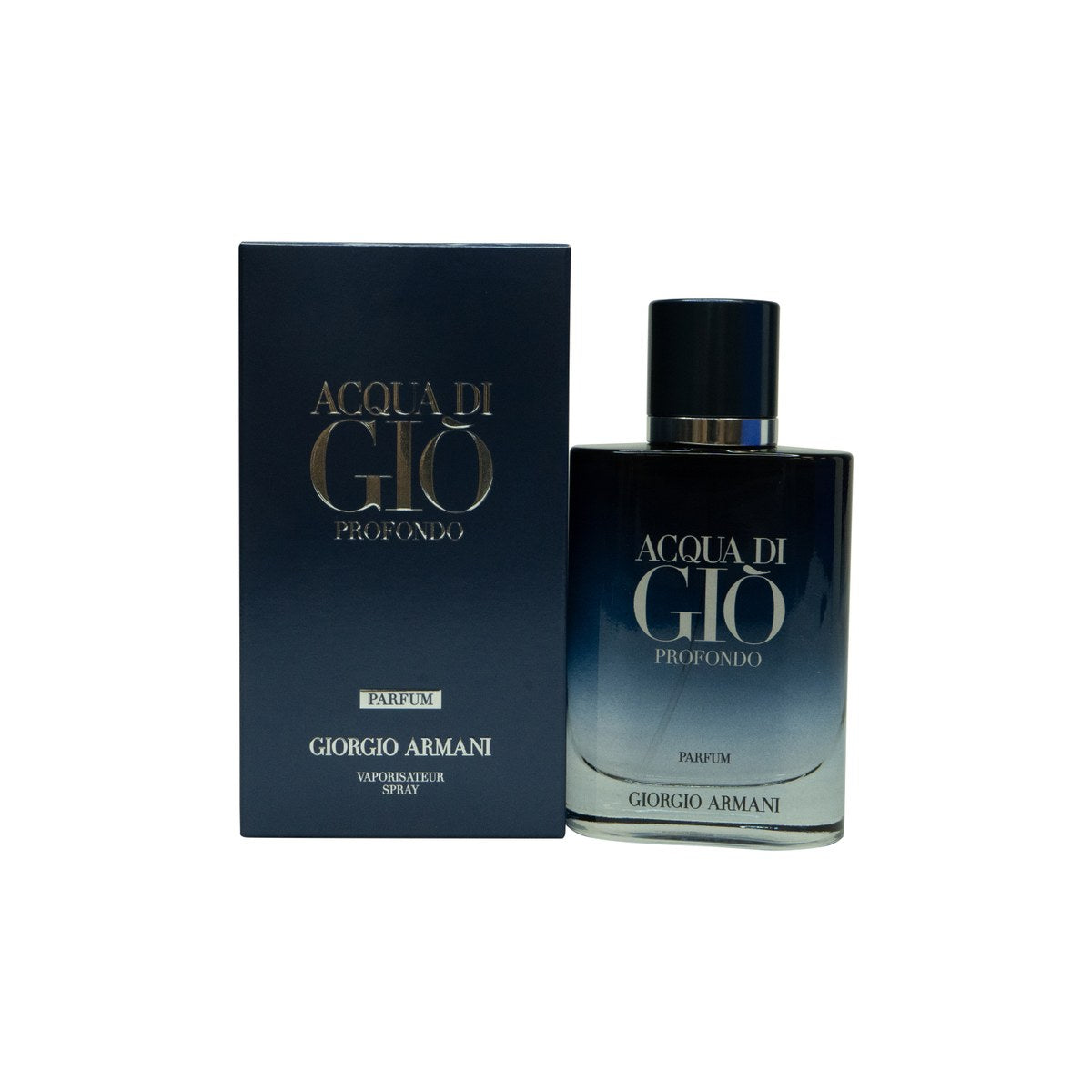 Giorgio Armani Acqua di Giò Profondo Eau de Parfum 50 ml – mørkeblå cylinderformet flakon i tonet glas med sort hætte