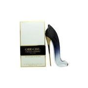 Carolina Herrera Good Girl Légère Eau de Parfum 50 ml – stiletformet flakon i mørkeblå glas med gylden hæl og slank silhuet.